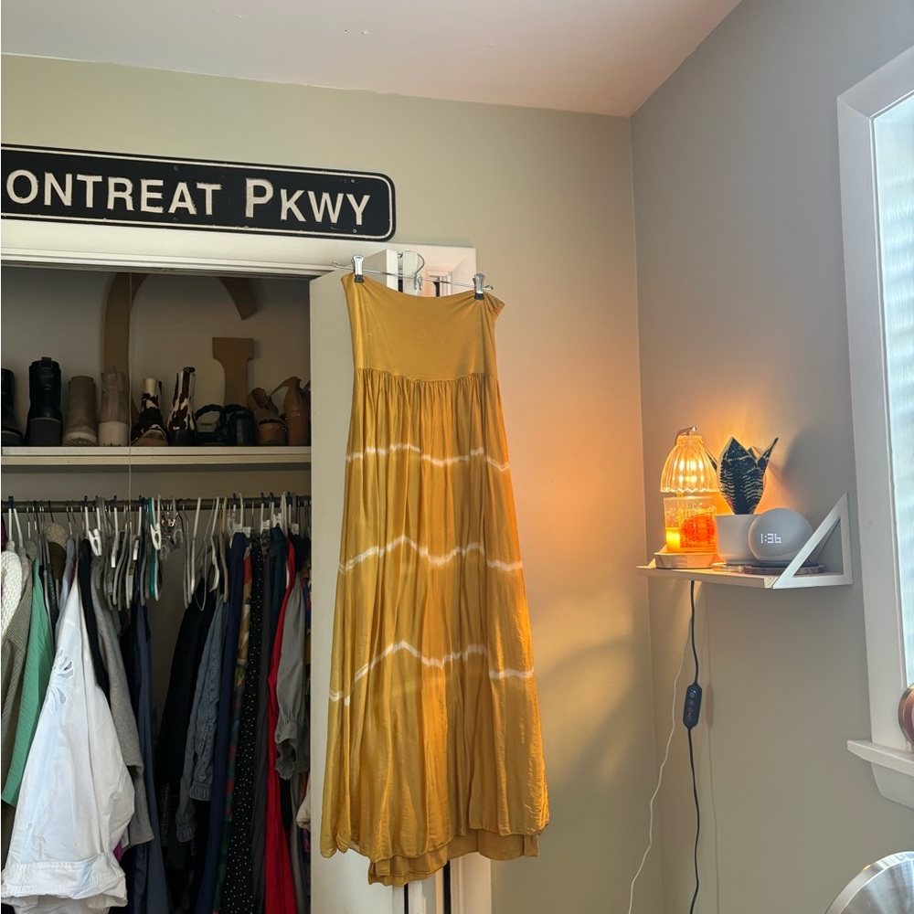 Yellow Tie-Dye Maxi Skirt